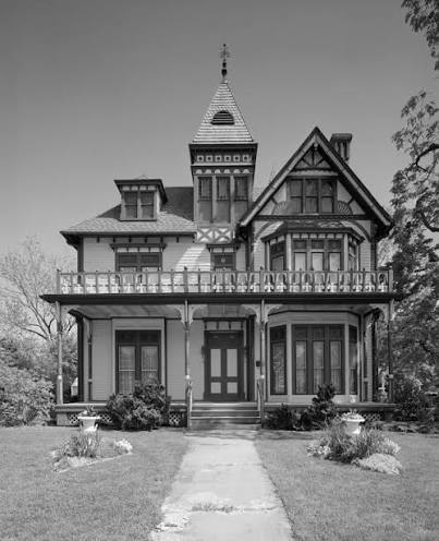 Hawthorn House at night, second floor windows visible